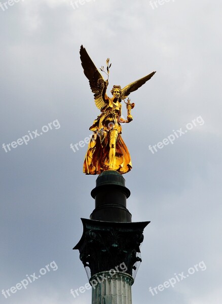 Angel Of Peace Gold Munich Free Photos