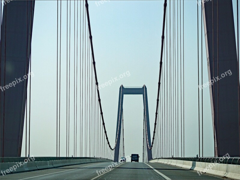 Suspension Bridge Niederrhein Emmerich Suspension Wires Pylons