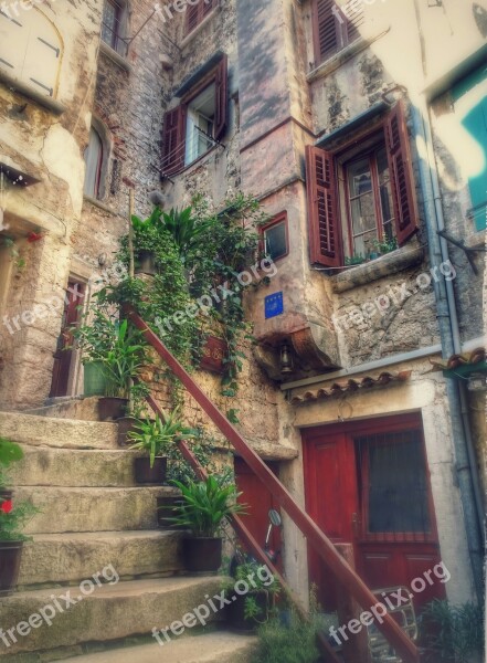 Stairs Romantic Architecture Fairytale Old