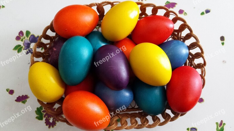 Easter Easter Eggs Holiday Bright Colors The Colors Of The Rainbow