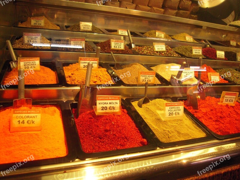 Colors Spices Market Colorful Free Photos