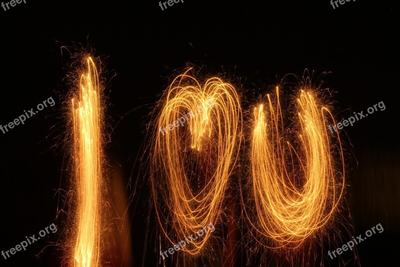 Sparkler I Love You Heart Sparks Firework