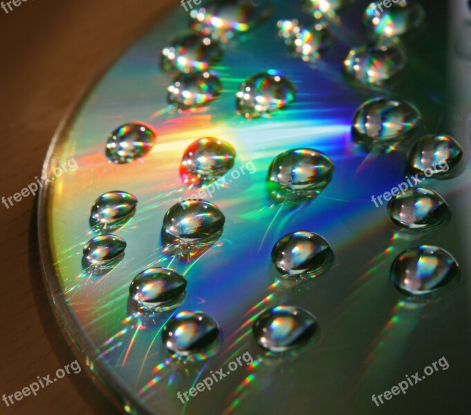 Disc Cd Dvd Drops Reflection