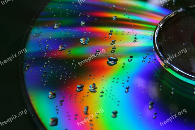 Cd Dvd Disc Drops Rainbow Colors