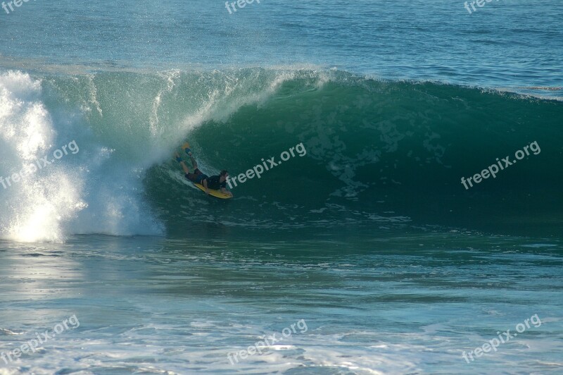 Boogie Board Surfing Wave Beach Ocean