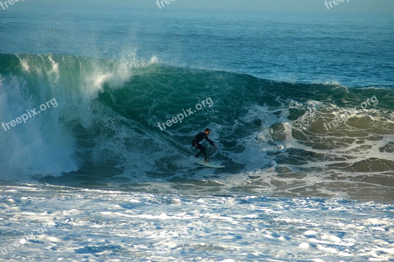 Surfing Line Beach Ocean Wave Surfer