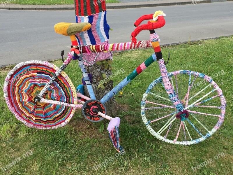 Bike Knitted Colorful Mature Free Photos