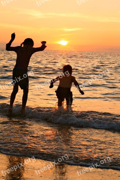 Sunset Ocean Hawaii Sea Water