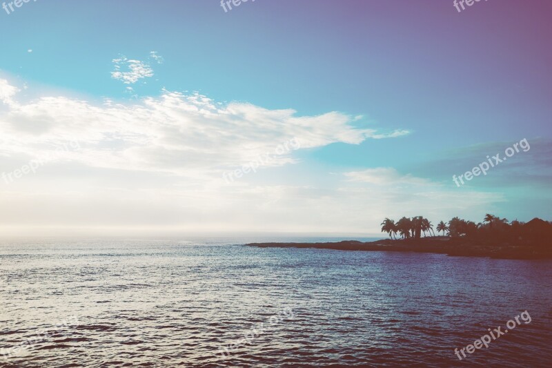 Sky Blue Sea Clouds Nature