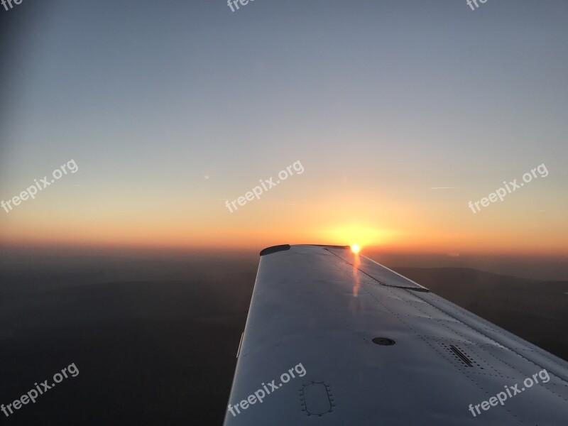 Sunset Private Airplane Aviation Mood Abendstimmung