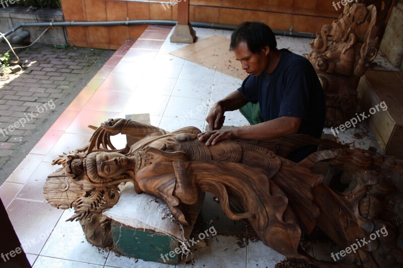 Bali Indonesia Tropical Wood Carving