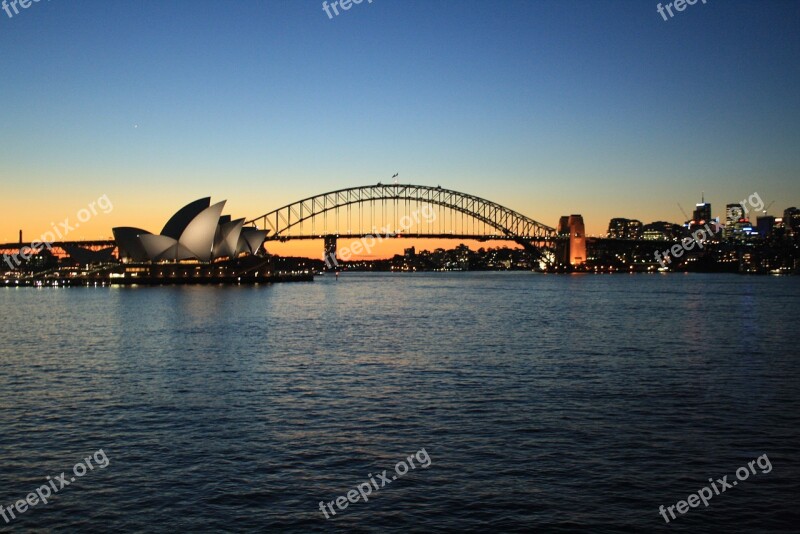 Sydney Opera House Urban Bridge Harbor