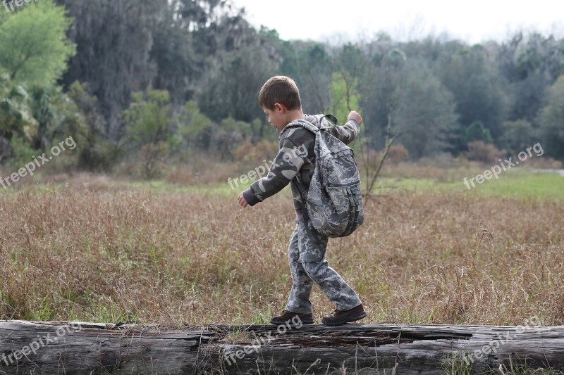 Boy Camouflage Outdoors Nature Kid