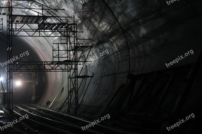 Tunnel Light Shadow Scaffold Site