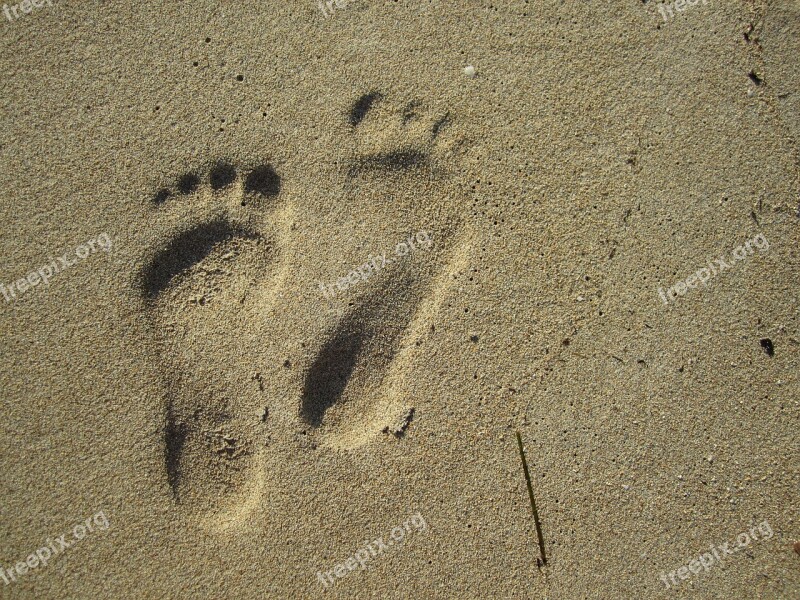 Footprint Sand Beach Feet Shadow