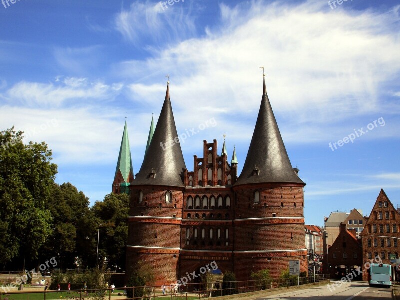 Lübeck Holsten Gate Landmark Historically City Gate