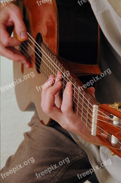 Guitar Music Musical Instrument Musician Plays Music