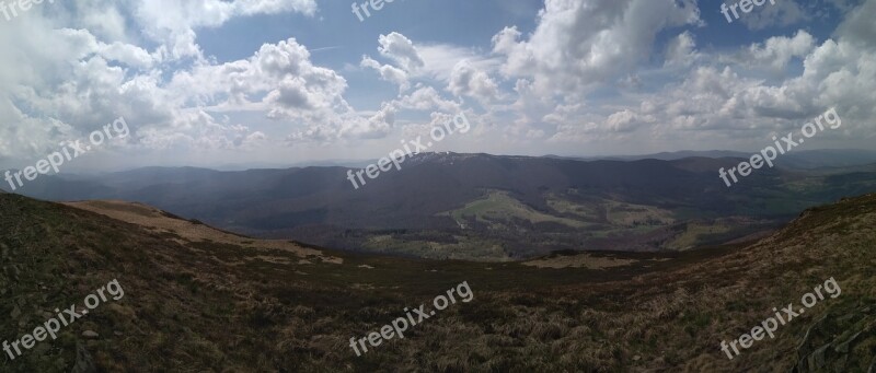 Bieszczady Połonina Caryńska Panorama Mountains Free Photos