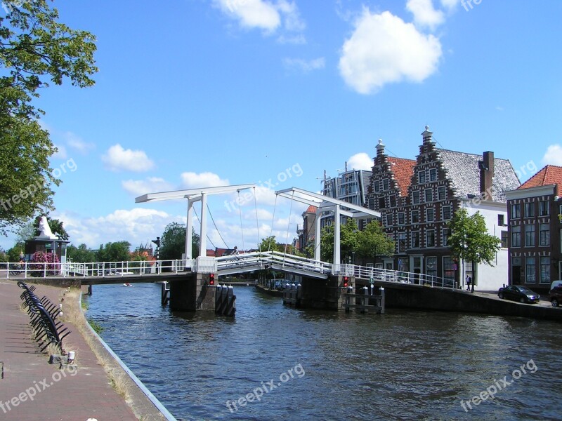 Harlem Spaarne Bridge Old Town River