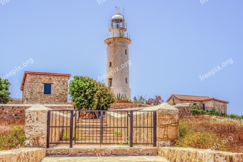 Lighthouse Architecture Landmark Building Paphos