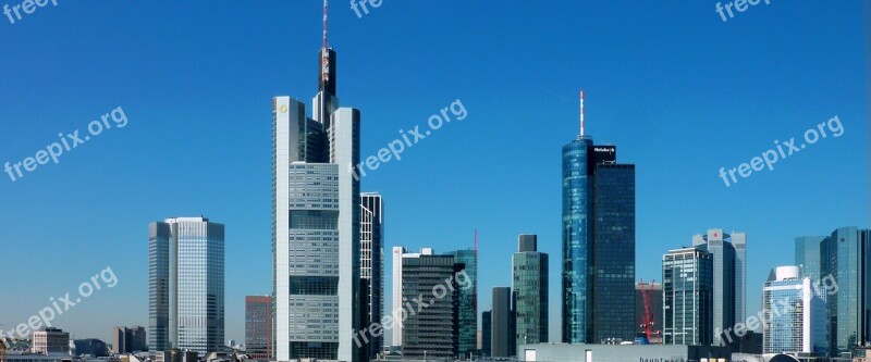 Skyline Skyscraper Skyscrapers Architecture Frankfurt