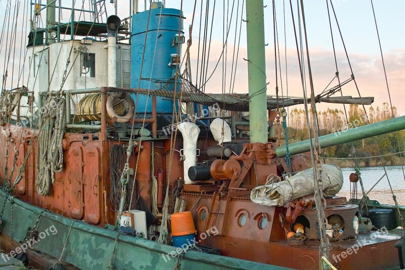 Old Tug Port Caen Calvados Sailboat