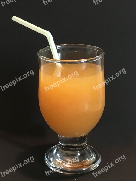 Glass Orange Juice Drink Fresh Food