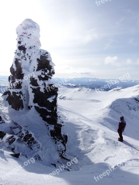 Mountains Ridge Winter Snow Frost