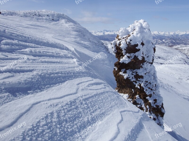 Mountains Ridge Winter Snow Frost