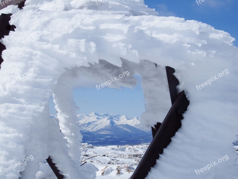 Mountains Ridge Winter Snow Frost