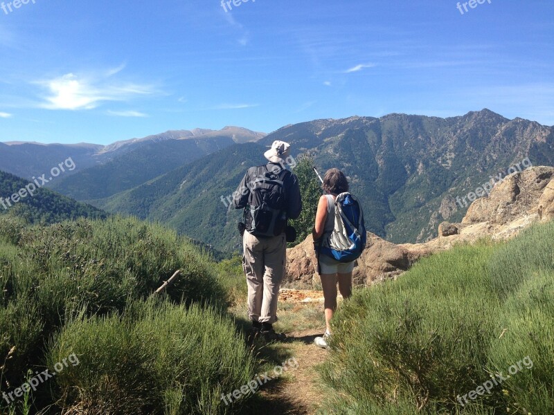 Hiking Ausschau Outlook Mountains Clouds