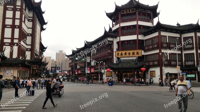 Market In Shang Hai Chinese Architect Day Time Free Photos