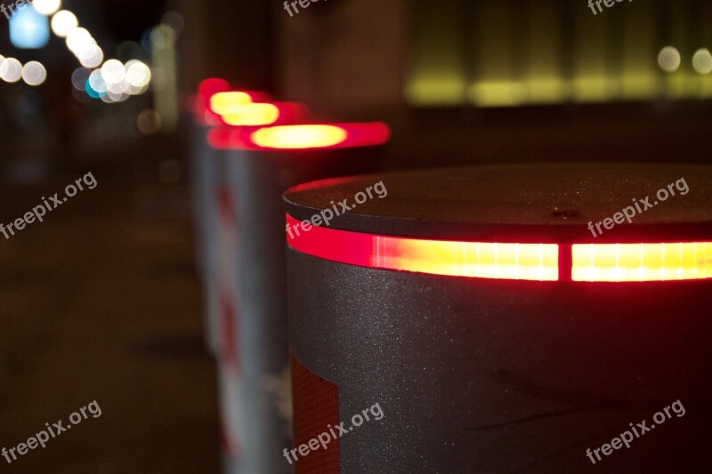 Barrier Urban Night Bollard Stop