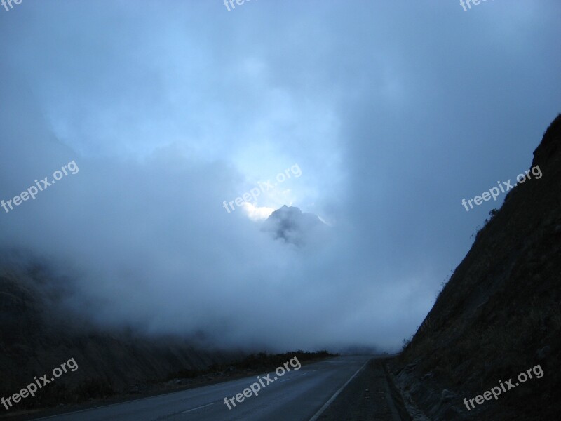 Clouds Mountain Pass Fog Yungas Nor Yungas