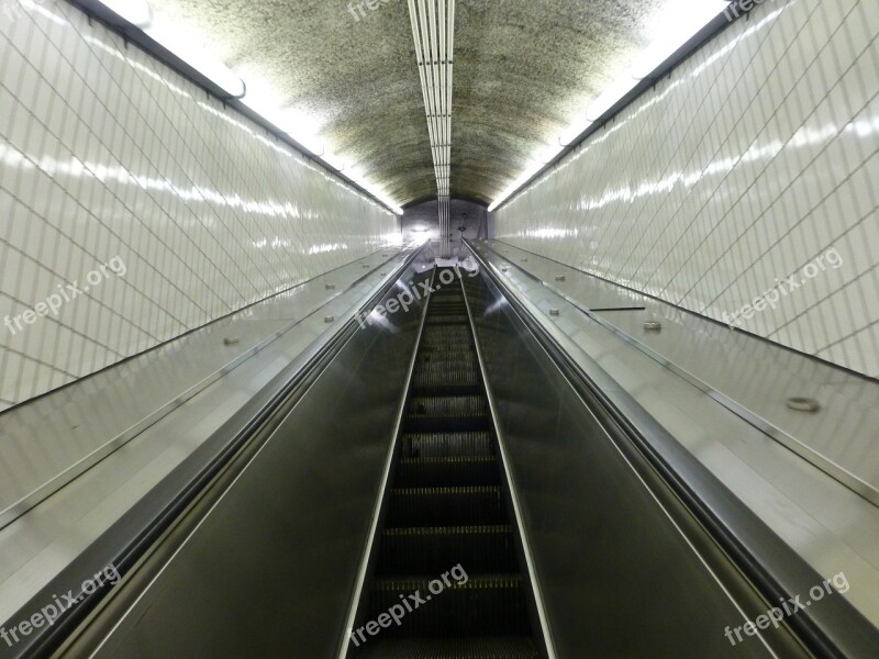 Escalator Mbta Boston Massachusetts Downtown Crossing