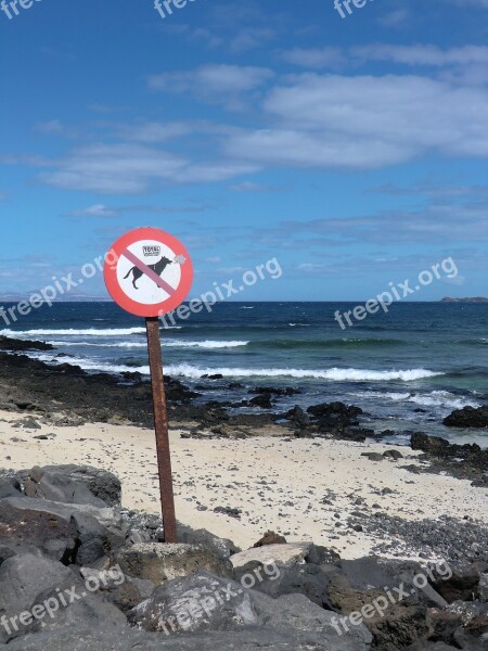 Sign Sea Sand Himmel Waves