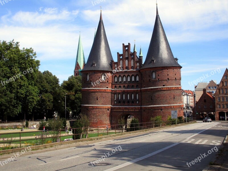 Holsten Gate Lübeck Landmark Historically City Gate