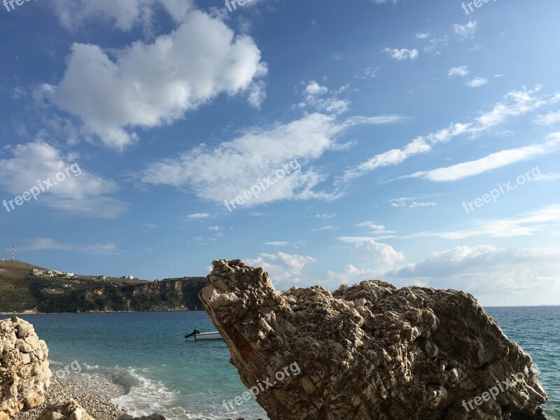 Beach Albania Sea Rock Greece