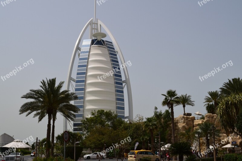 Burj Al Arab Dubai Palm Trees Uae Structures