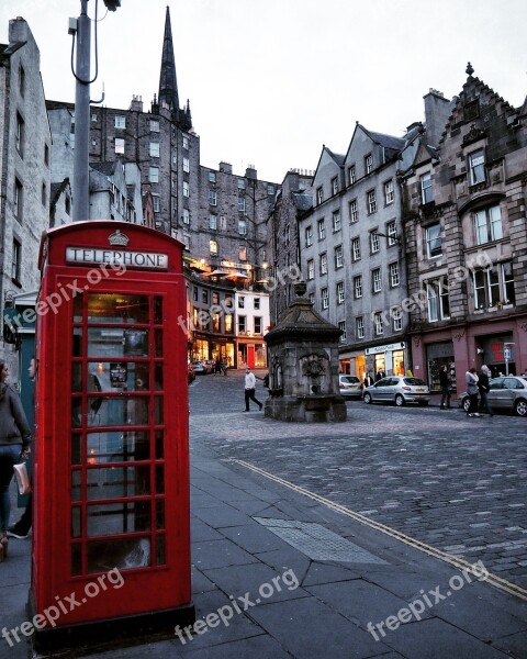 Edinburgh Red Phone Booth Scotland Street Architecture