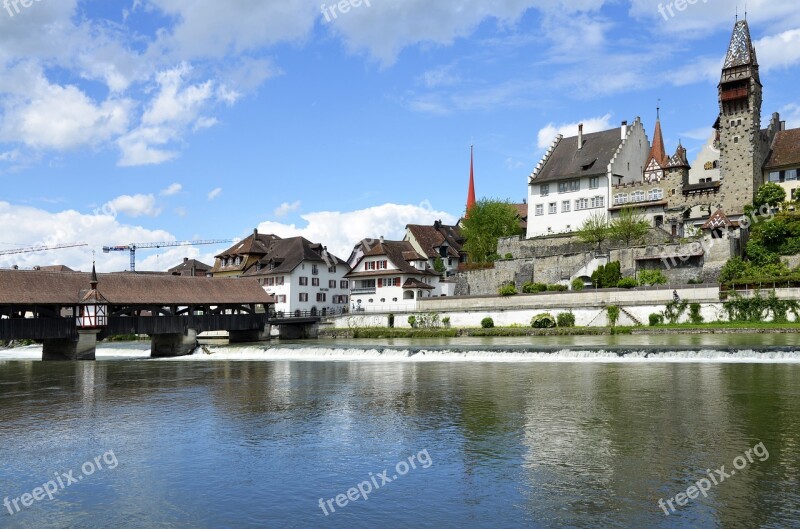 Bremgarten Reuss Front Wooden Bridge Historic Old Town Free Photos