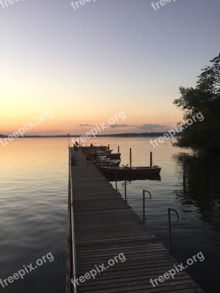 Lake Zurich Dusk Switzerland Water Sky