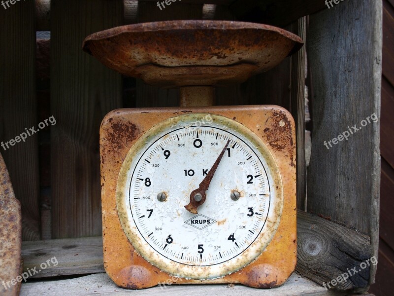 Horizontal Kitchen Scale Retro Scale Old Scale Rusty Old Scale