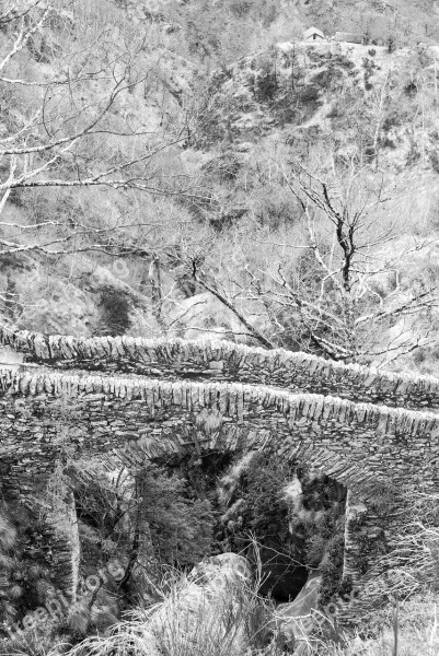 Ticino Maggia Valley Bridge Stone Bridge Gorge