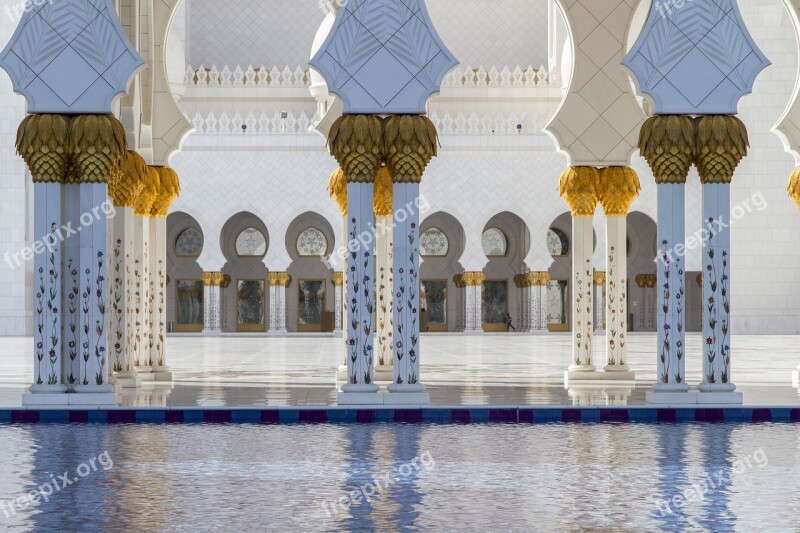 Abu Dhabi Blue Mosque The Sheikh Zayed Grand Mosque Uae