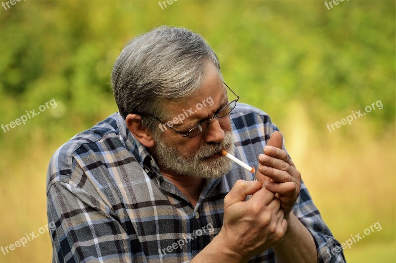 Human Man Face Smoking Benefit From