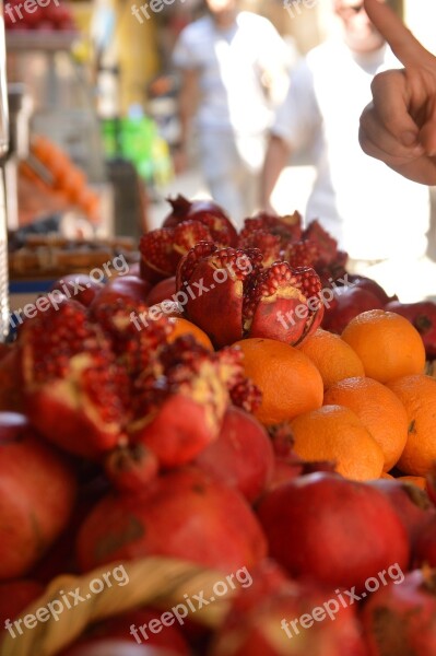 Pomegranate Market Food Fresh Healthy