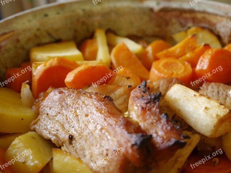 Pork Meal Carrot Roasted Gourmet