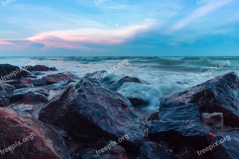 Sea Sandy Beach Seashore Wave Sea Water