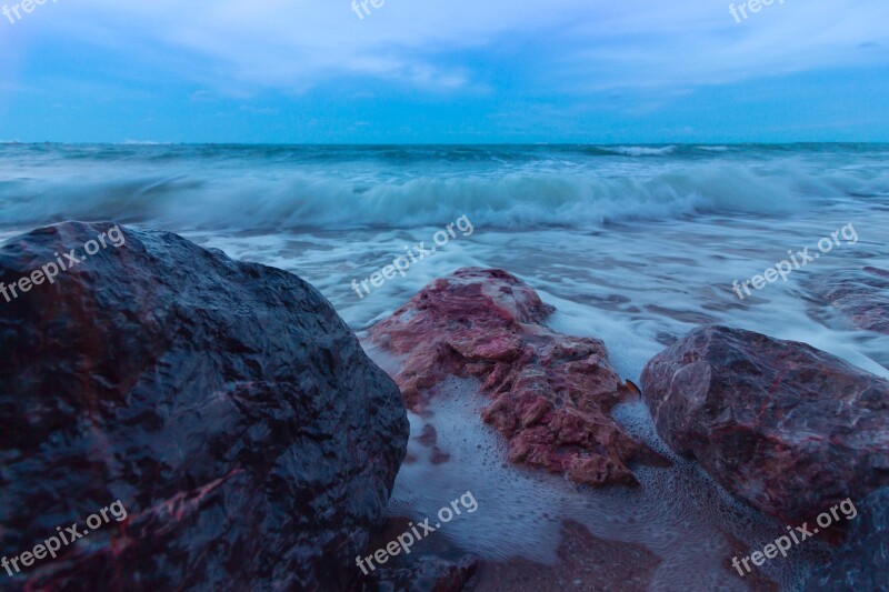 Sea Sandy Beach Seashore Wave Sea Water